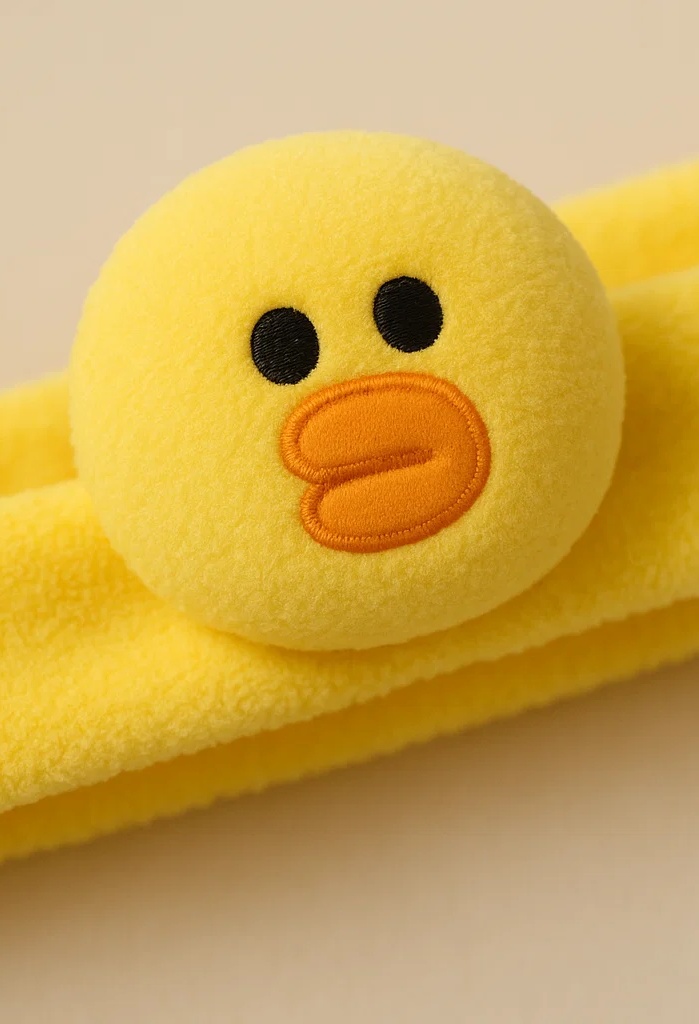 Cute Cartoon Duck Baby Headband – Soft Plush Yellow Elastic Hairband